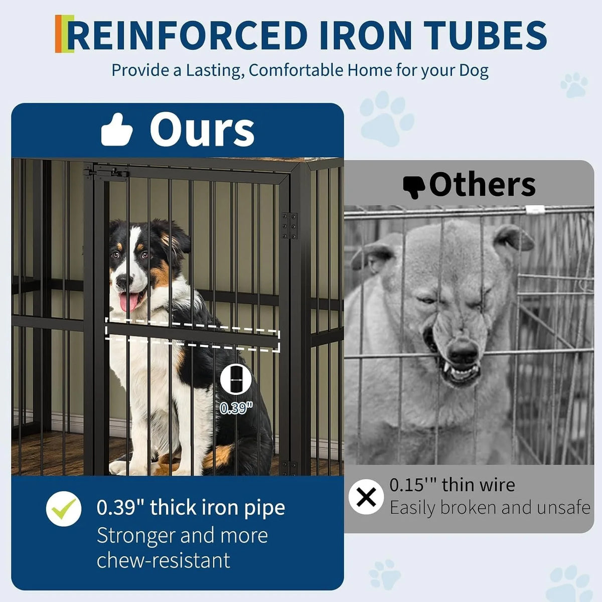 87 Inch Double Dog Crate Furniture with Divider