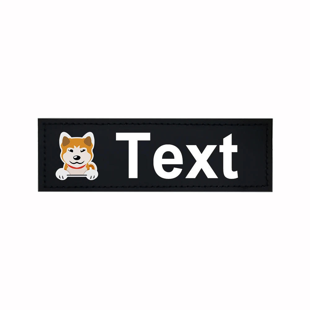 Custom Dog Harness Patches with Name and Phone Number, Set of 2