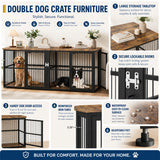 87 Inch Double Dog Crate Furniture with Divider