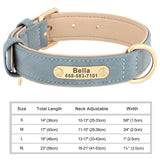 Personalized Dog Collar with Free Engraved ID Tag, PU Leather