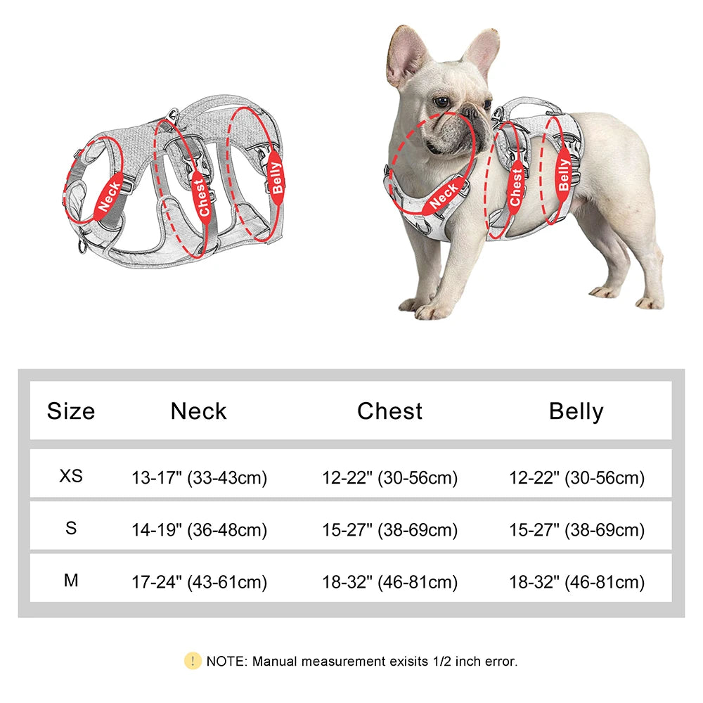 3-Strap Reflective Dog Harness with Handle and Front Clip