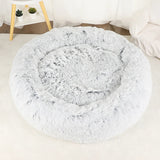 Fluffy Donut Dog Bed, Round Plush Bed for Small to Large Dogs