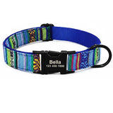 Personalized Nylon Dog Collar with Engraved Name and Metal Buckle