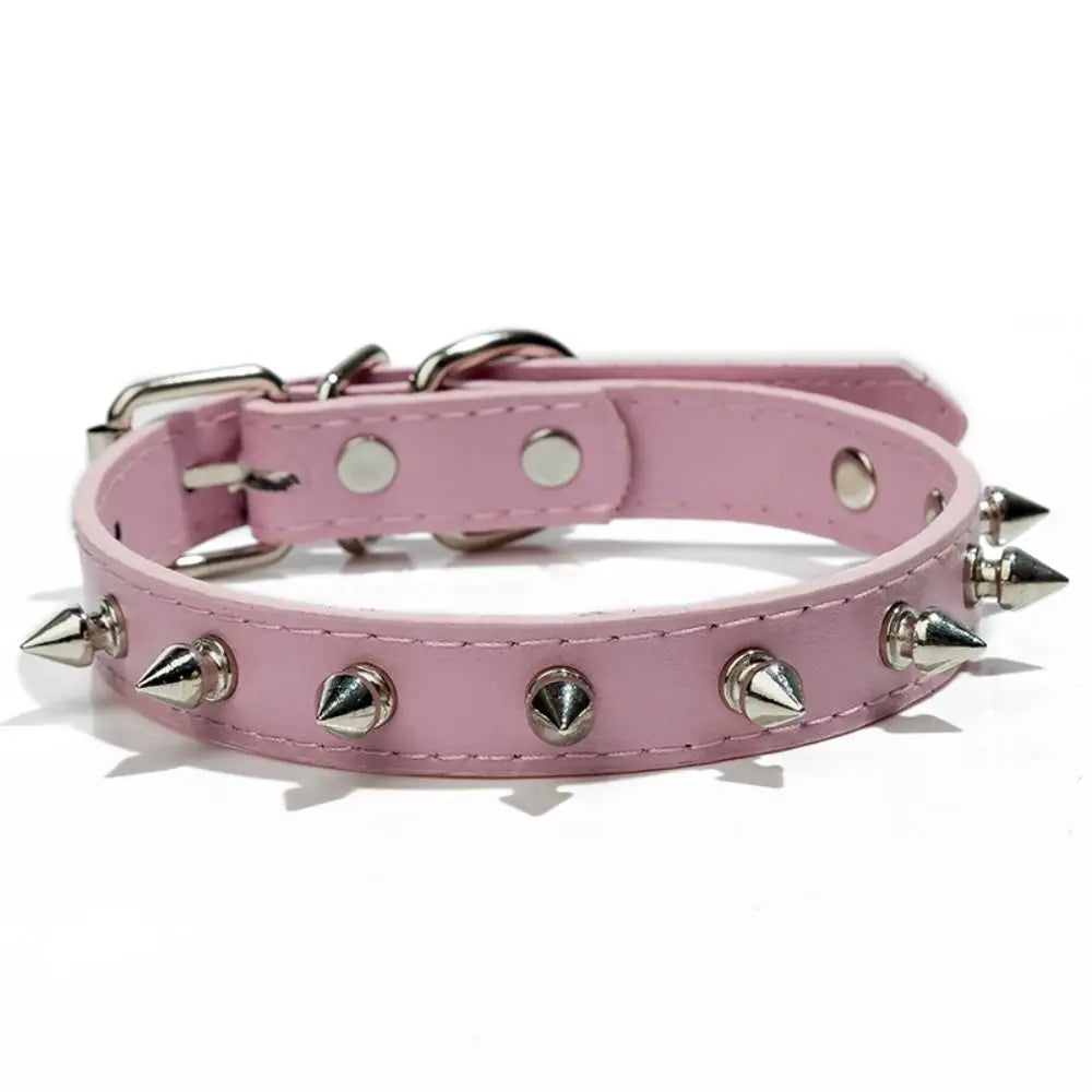Spiked Studded Dog Collar in PU Leather for Dogs