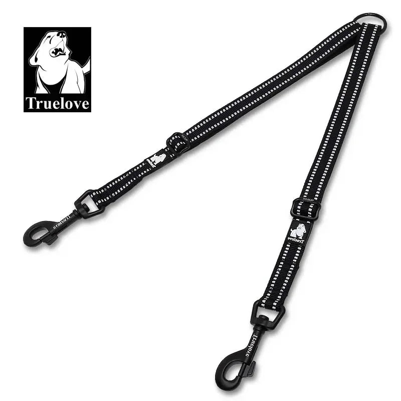 Double Dog Leash Coupler for Two Dogs, Reflective Nylon