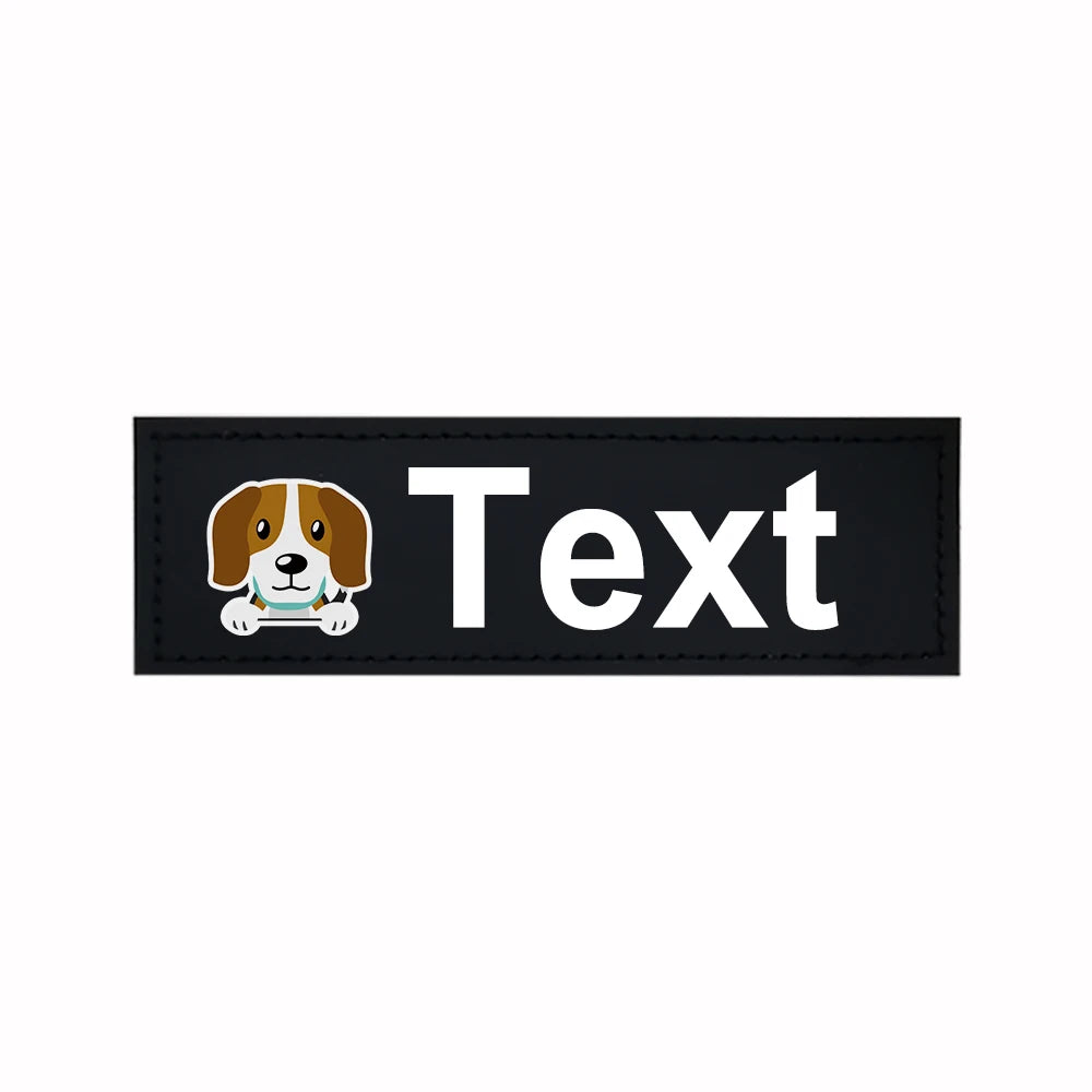 Custom Dog Harness Patches with Name and Phone Number, Set of 2