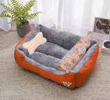 Plush Rectangle Dog Bed with Raised Sides in Candy Colors