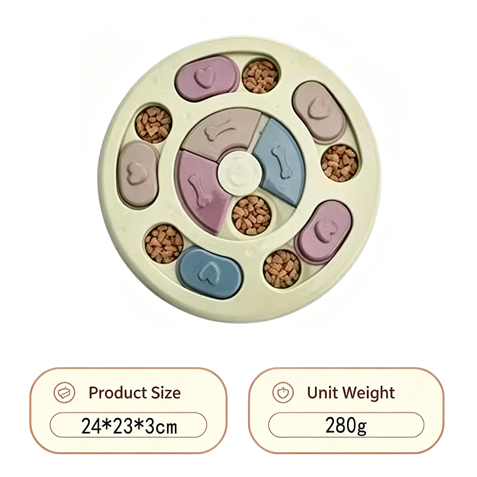 Interactive Dog Puzzle Feeder and Slow Feeder Bowl, 4 Styles