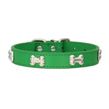 Leather Dog Collar for Small Dogs with Adjustable Buckle