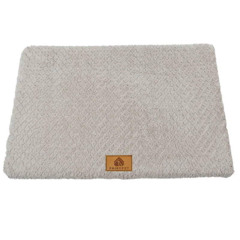 Faux Fur Dog Bed Pad with Washable Cover, M to 2XL