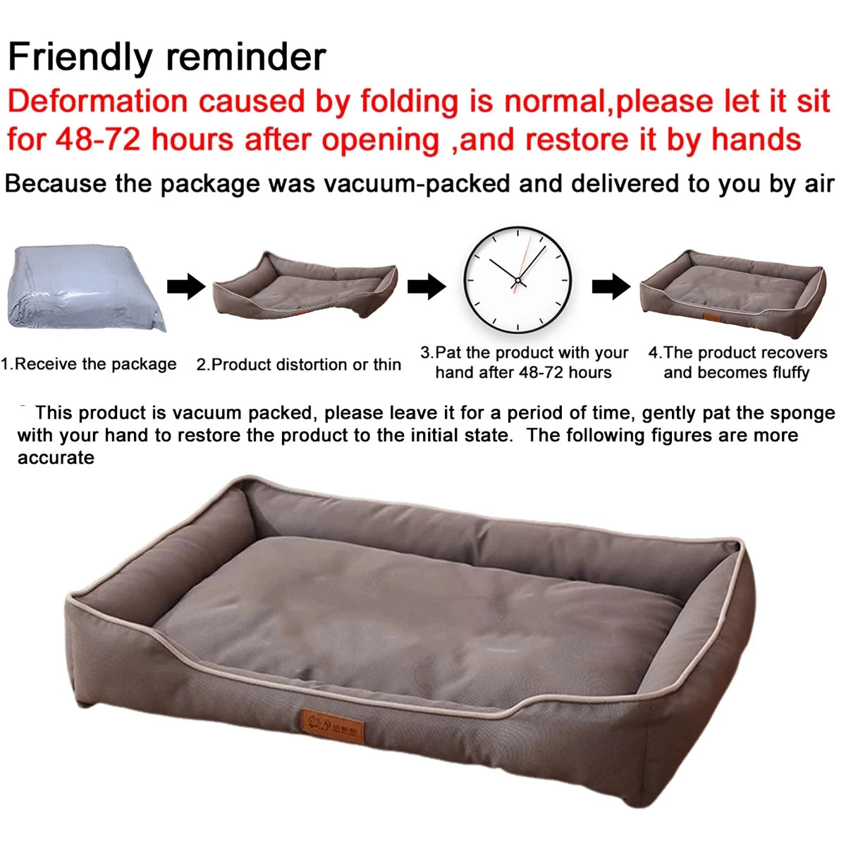 Waterproof Bolster Dog Bed with Removable Pad, S to 2XL