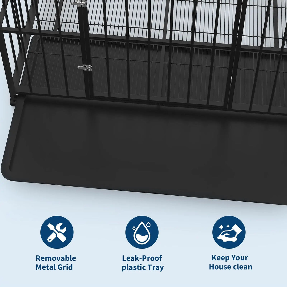 36 Inch Stainless Steel Dog Crate, Stackable Design