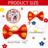 Dog Hair Bows with Rubber Bands, Mixed Colors, 10 to 30 Pack