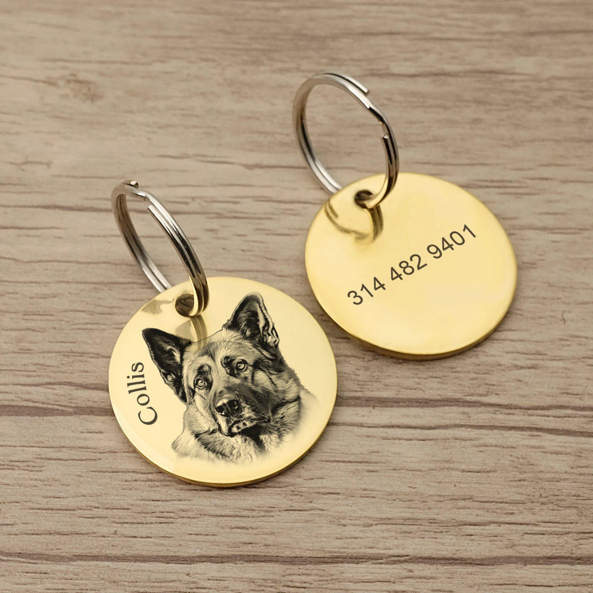 Custom Photo Dog Tag, Personalized Pet Tag with Your Dog's Picture
