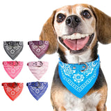 Adjustable Dog Bandana Collar with Reflective Leather