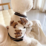 Knit Dog Cardigan Sweater for Small Dogs, Striped or Bear Print