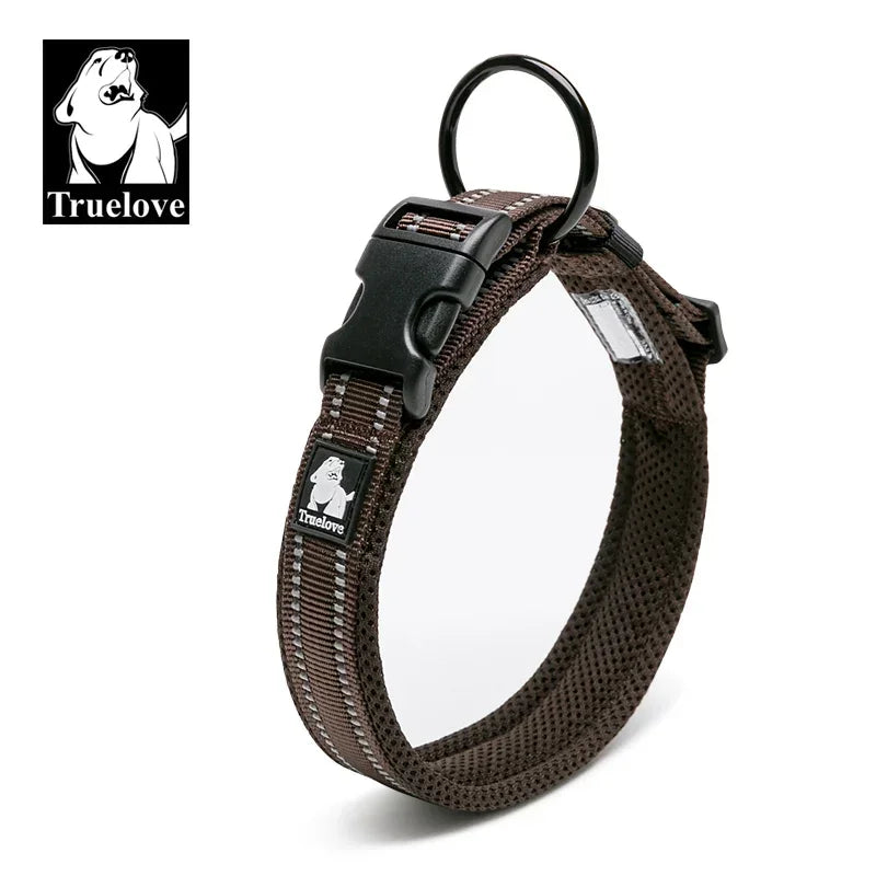 Heavy Duty Padded Dog Collar for Large Dogs, Reflective Nylon