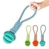 Dog Rope Tug Toy with Treat Dispensing Ball for Small Dogs