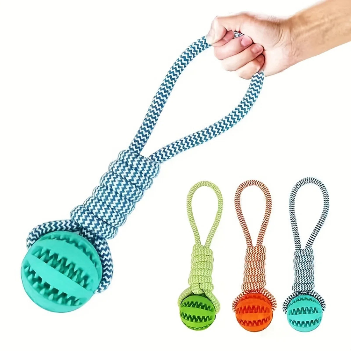 Dog Rope Tug Toy with Treat Dispensing Ball for Small Dogs