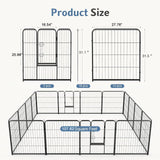 Large Dog Playpen with 16 Panels, 107 Sq Ft Foldable Exercise Pen