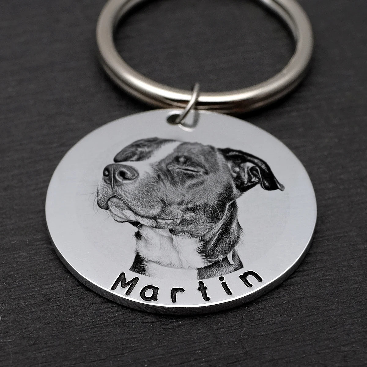 Custom Photo Dog Tag with Pet Name, Personalized Pet ID Tag