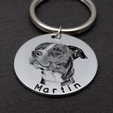 Custom Photo Dog Tag with Pet Name, Personalized Pet ID Tag