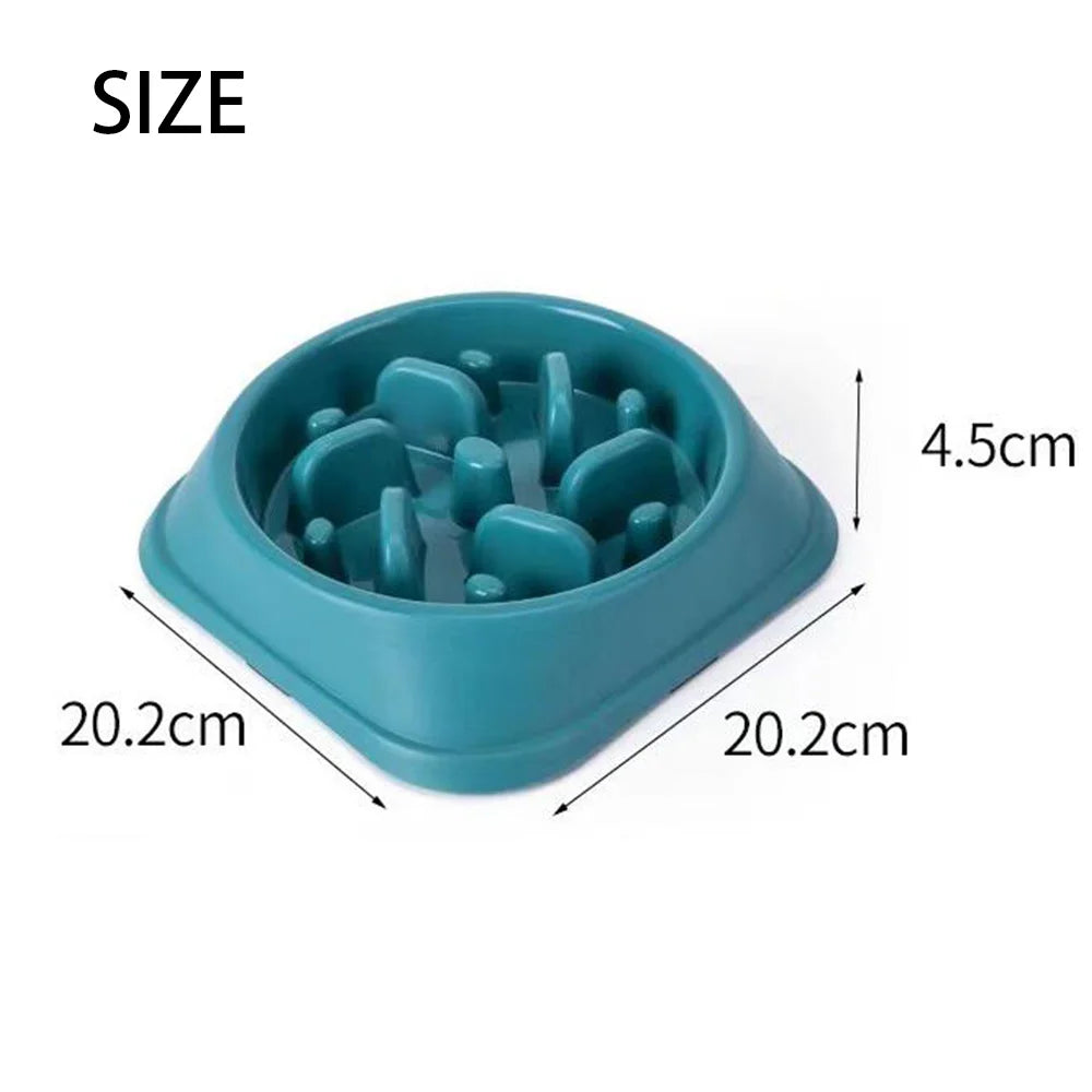 Anti-Gulping Puzzle Dog Bowl with Four Non-Slip Pads, Slow Feeder