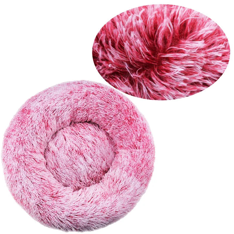 Machine Washable Donut Dog Bed, Plush Round Bed in 6 Sizes