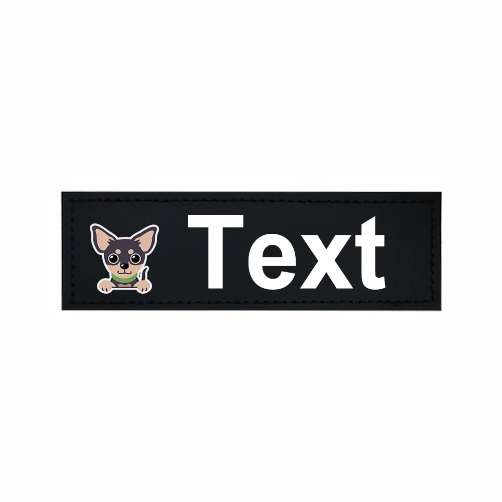 Custom Dog Harness Patches with Name and Phone Number, Set of 2
