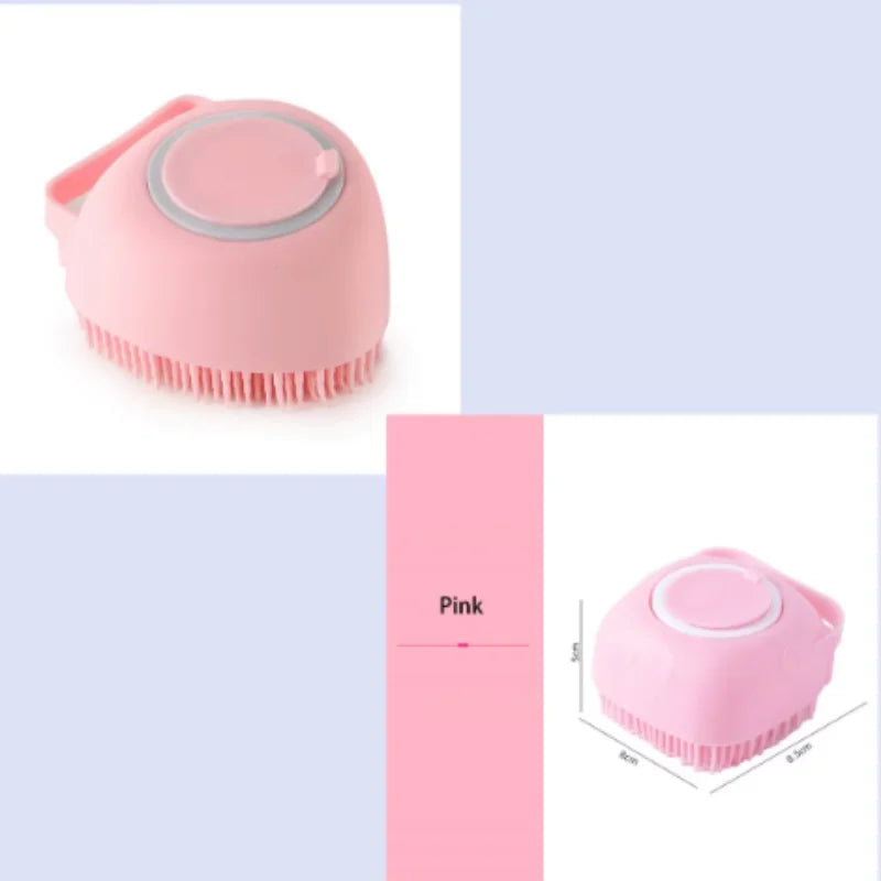 Silicone Dog Bath Brush with Shampoo Dispenser