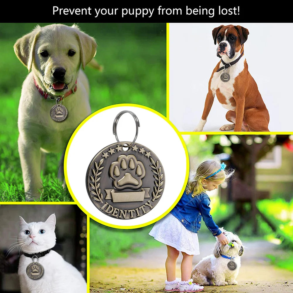 Personalized Engraved Dog ID Tag with Name, Phone and Address