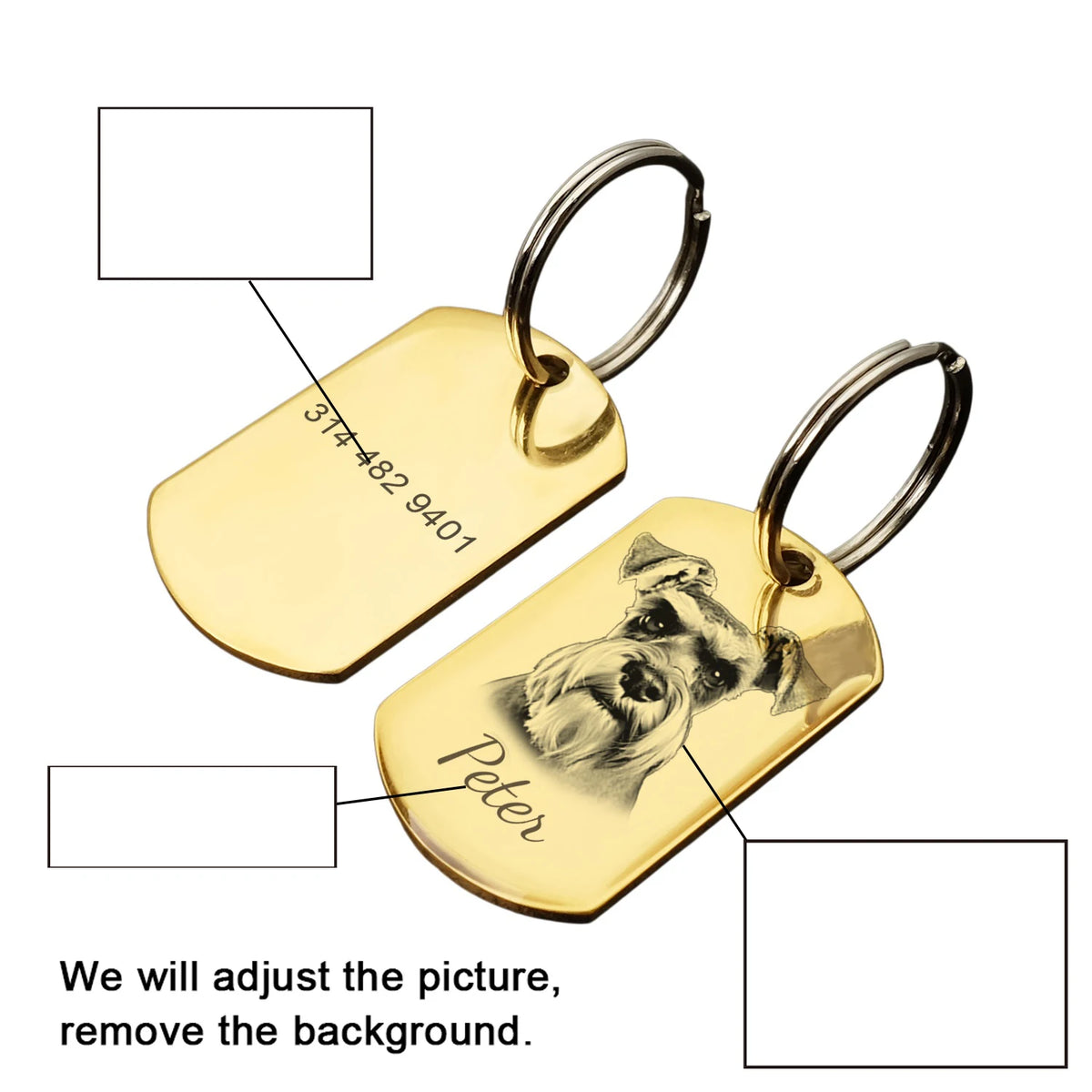 Custom Photo Dog Tag, Personalized Pet Tag with Your Dog's Picture