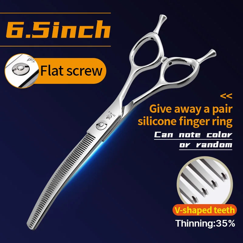 Curved Chunkers and Thinners for Dog Grooming, 7 or 7.5 Inch