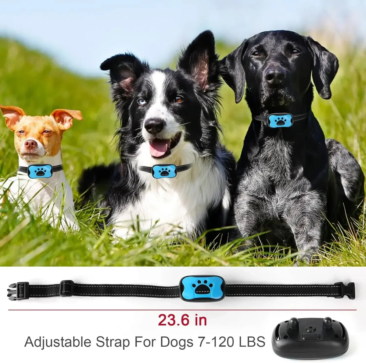 Rechargeable Dog Bark Collar with Beep and Vibration Modes