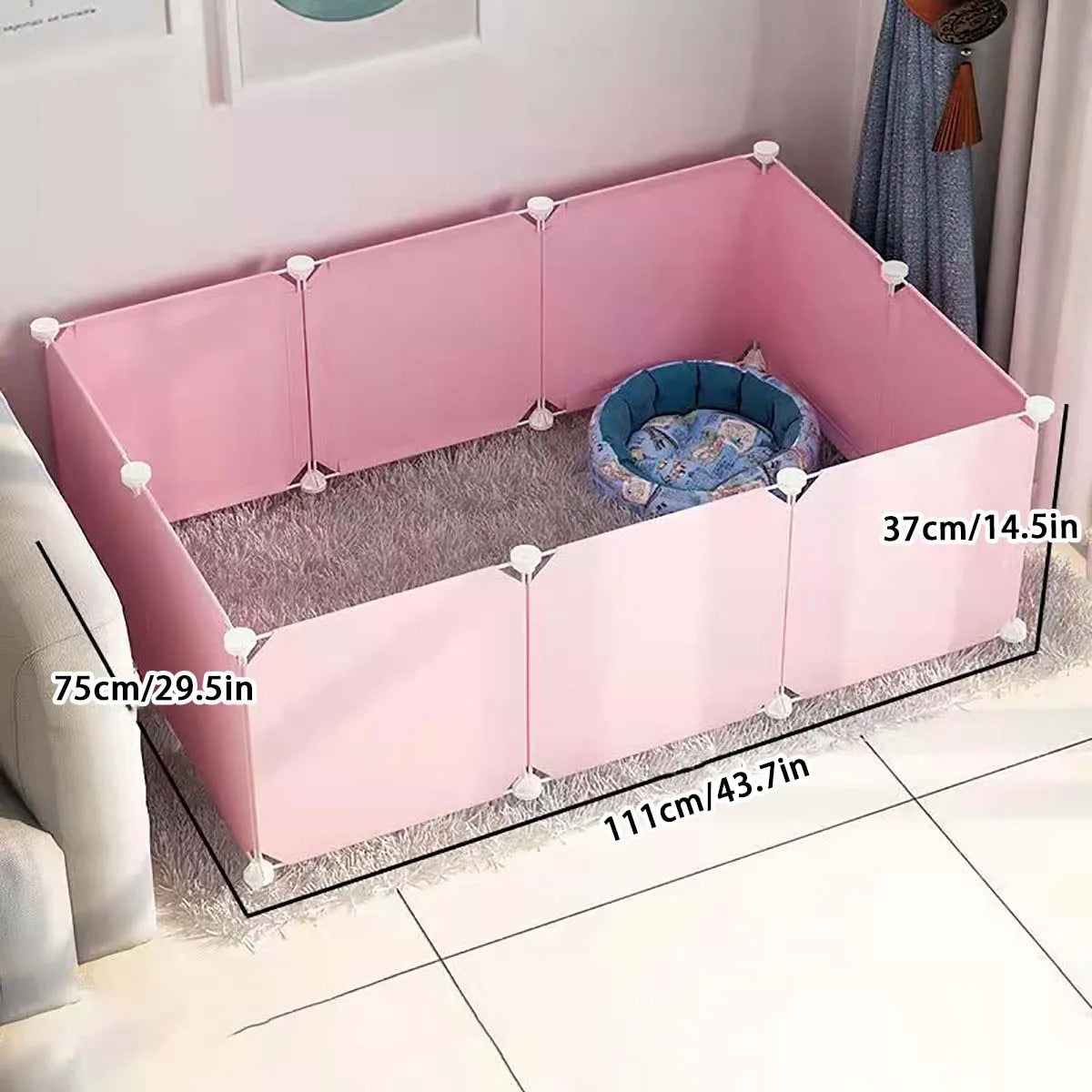 Modular Small Dog Cage with Clear Panels and Top Cover
