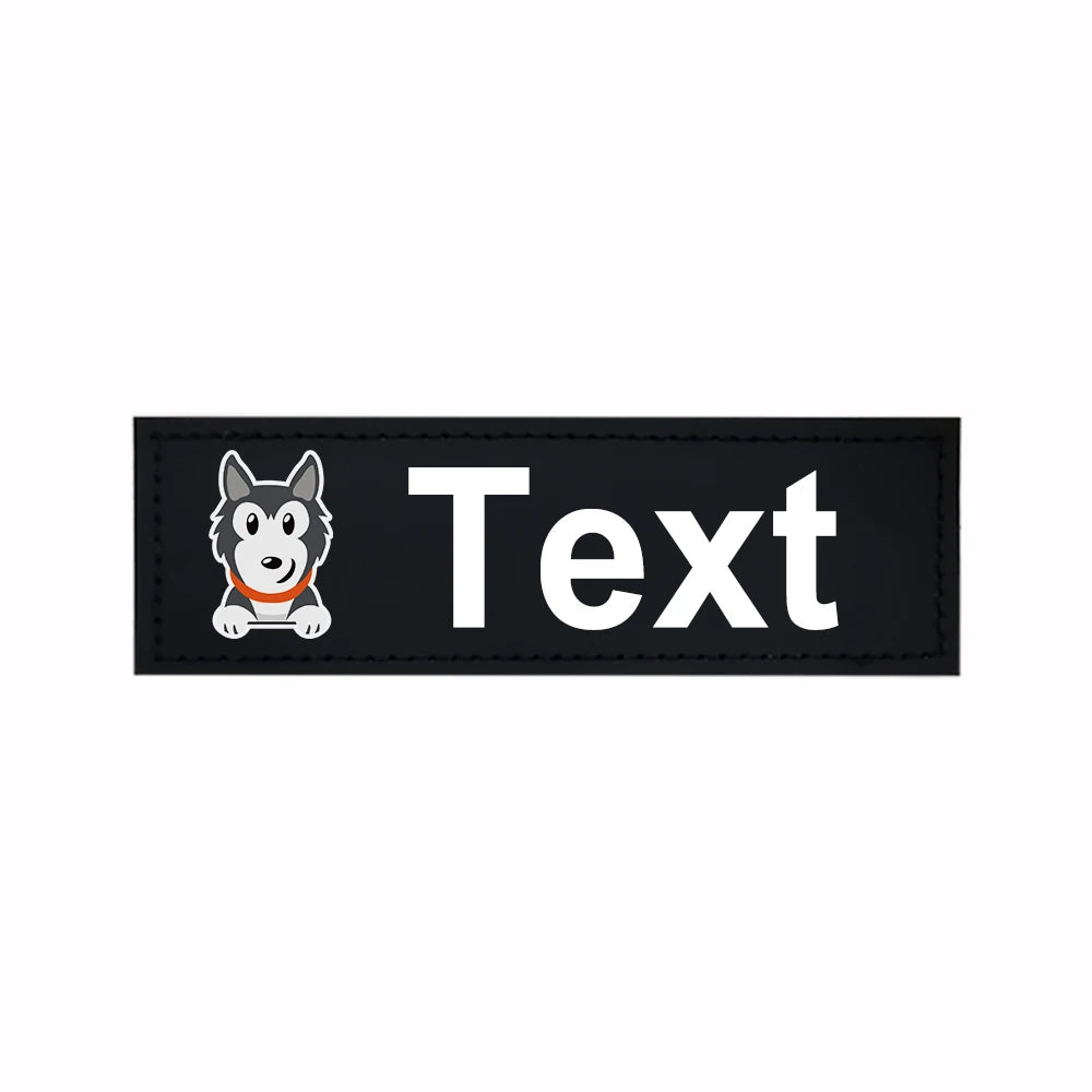 Custom Dog Harness Patches with Name and Phone Number, Set of 2