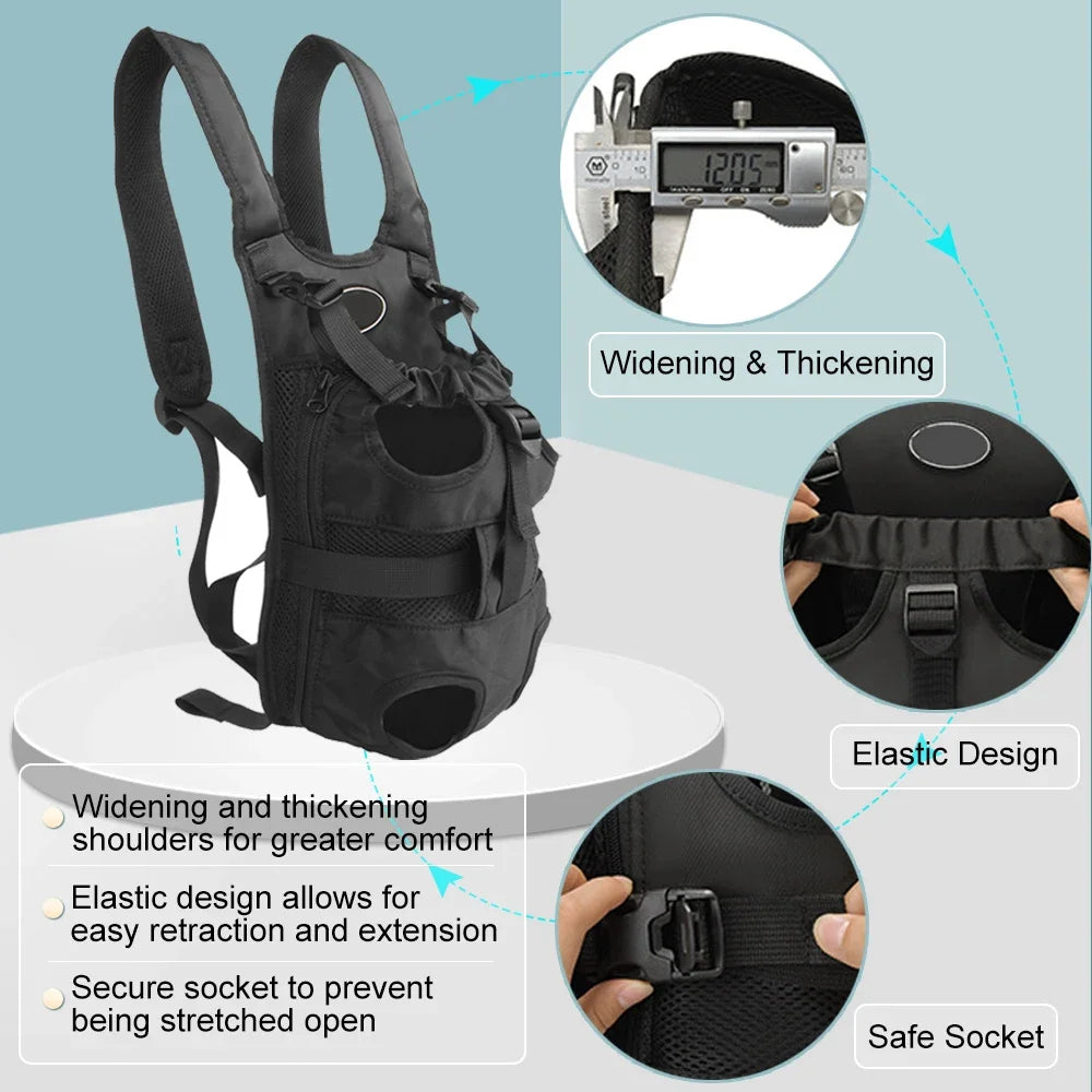 Front or Back Motorcycle Dog Carrier with Anti-Escape Zipper Lock