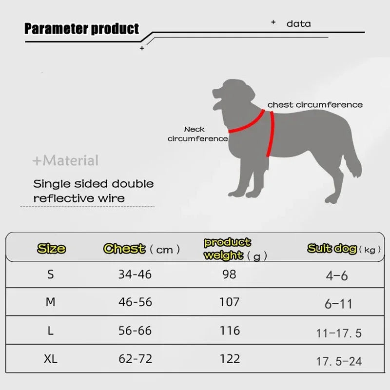Y-Shaped Dog Harness, Reflective and Padded, Sizes S-XL