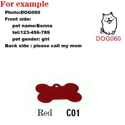 Bone Shaped Dog ID Tags, 2-Pack with Two-Sided Engraving