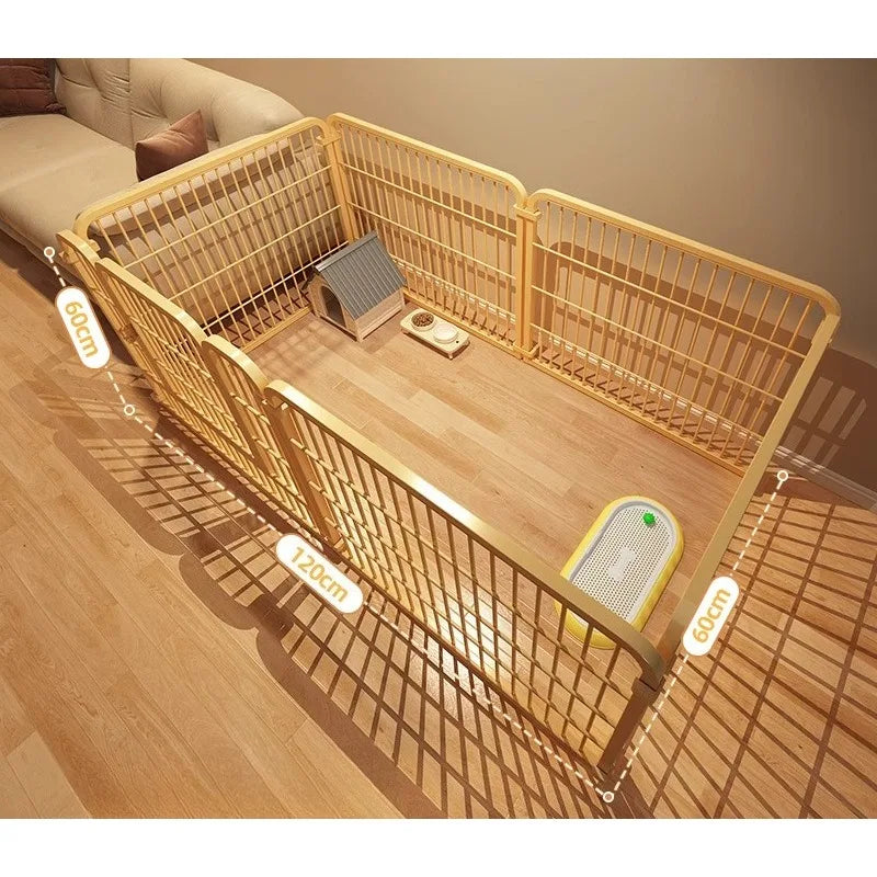 Indoor Dog Playpen with Self-Locking Gate for Small & Medium Dogs