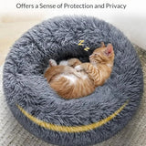 Machine Washable Donut Dog Bed, Plush Round Bed in 6 Sizes