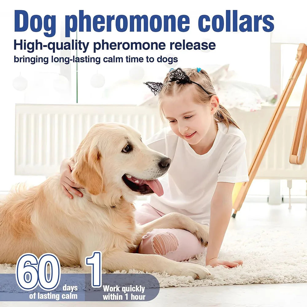 Waterproof Dog Calming Collar, 60-Day Adjustable Collar for All Sizes