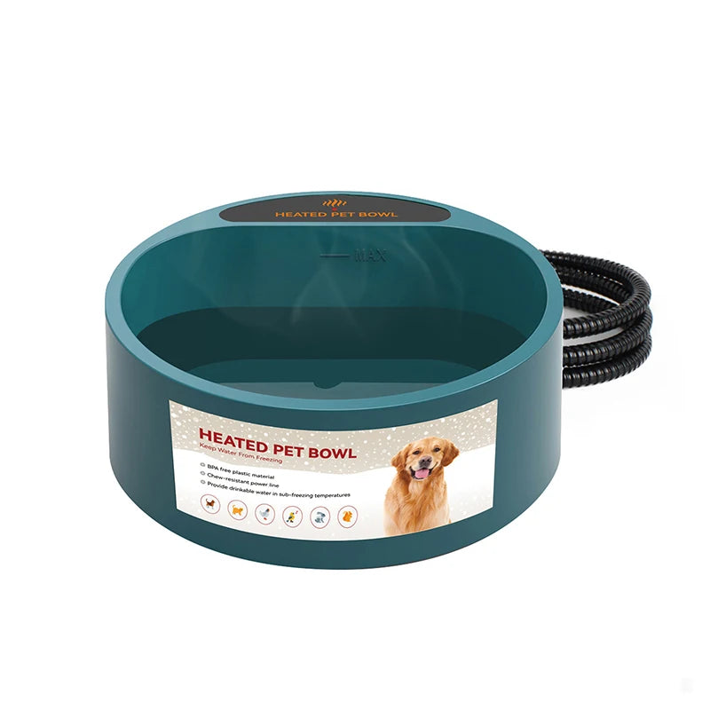 Heated Dog Water Bowl for Winter, 2.2L Thermostatic Pet Bowl