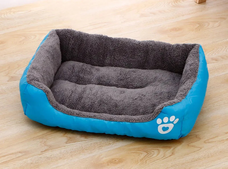 Plush Rectangle Dog Bed with Raised Sides in Candy Colors
