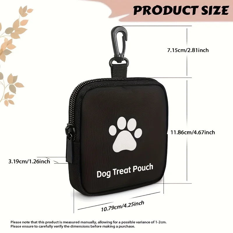 Zippered Dog Treat Pouch with Clip for Walks and Training