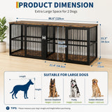 87 Inch Double Dog Crate Furniture with Divider