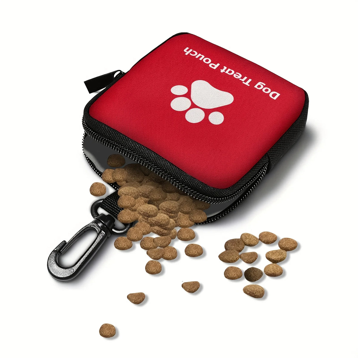 Zippered Dog Treat Pouch with Clip for Walks and Training
