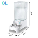 8L Gravity Dog Water Dispenser with Stainless Steel Bowl