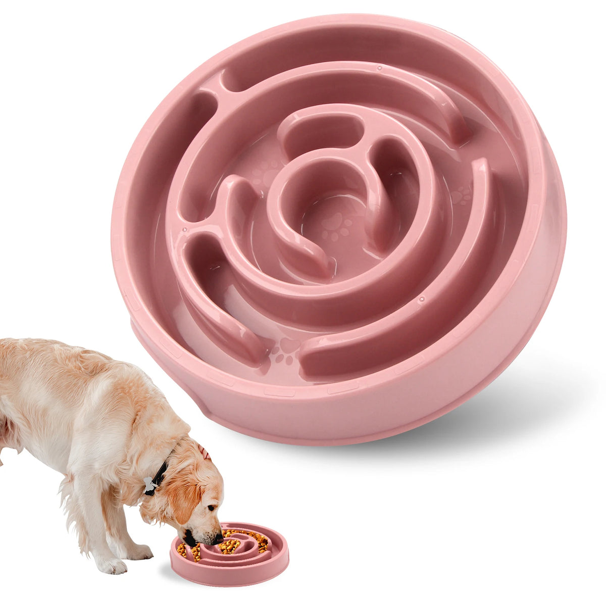 Dog Slow Feeder Bowl with Maze Design and Non-Slip Base